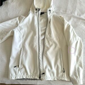 Kirkland Costco White Womens Zip Up Coat Jacket